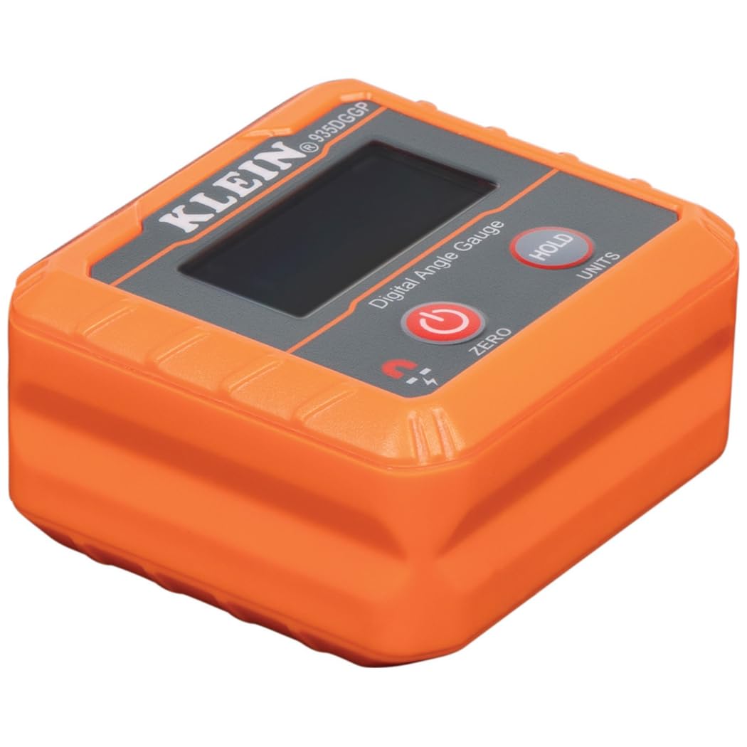Klein Tools 935DGGP - Buscador de ángulos, medidor digital con base magnética fuerte, convierte entre grados, grado porcentual, pulgadas/pies, mm/m