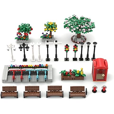 GXZZ City Street Building Bricks Set with Bicycles and Phone Booth, Extension Kit Compatible with Lego (705Pcs) Cover