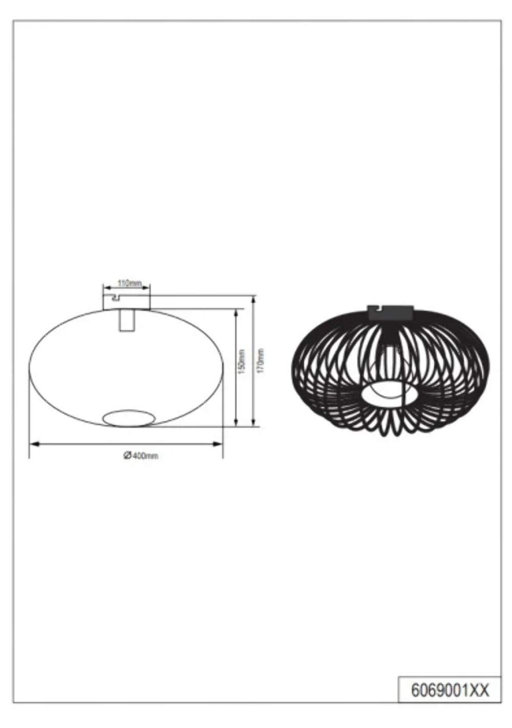 Trio Leuchten Lampada da soffitto E27, Kupferfarbig Antik, 40 x 40 x 17 cm