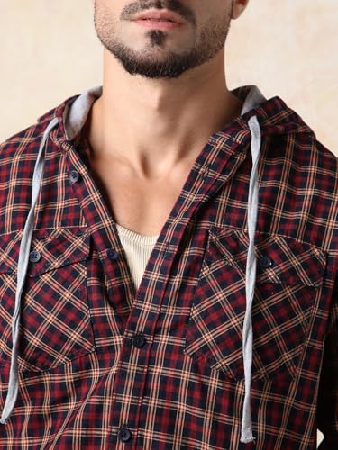 Image of High Star Men's Full Sleeve Cotton Shirt | Stylish Casual Shirt for Men | Comfortable & Trendy
