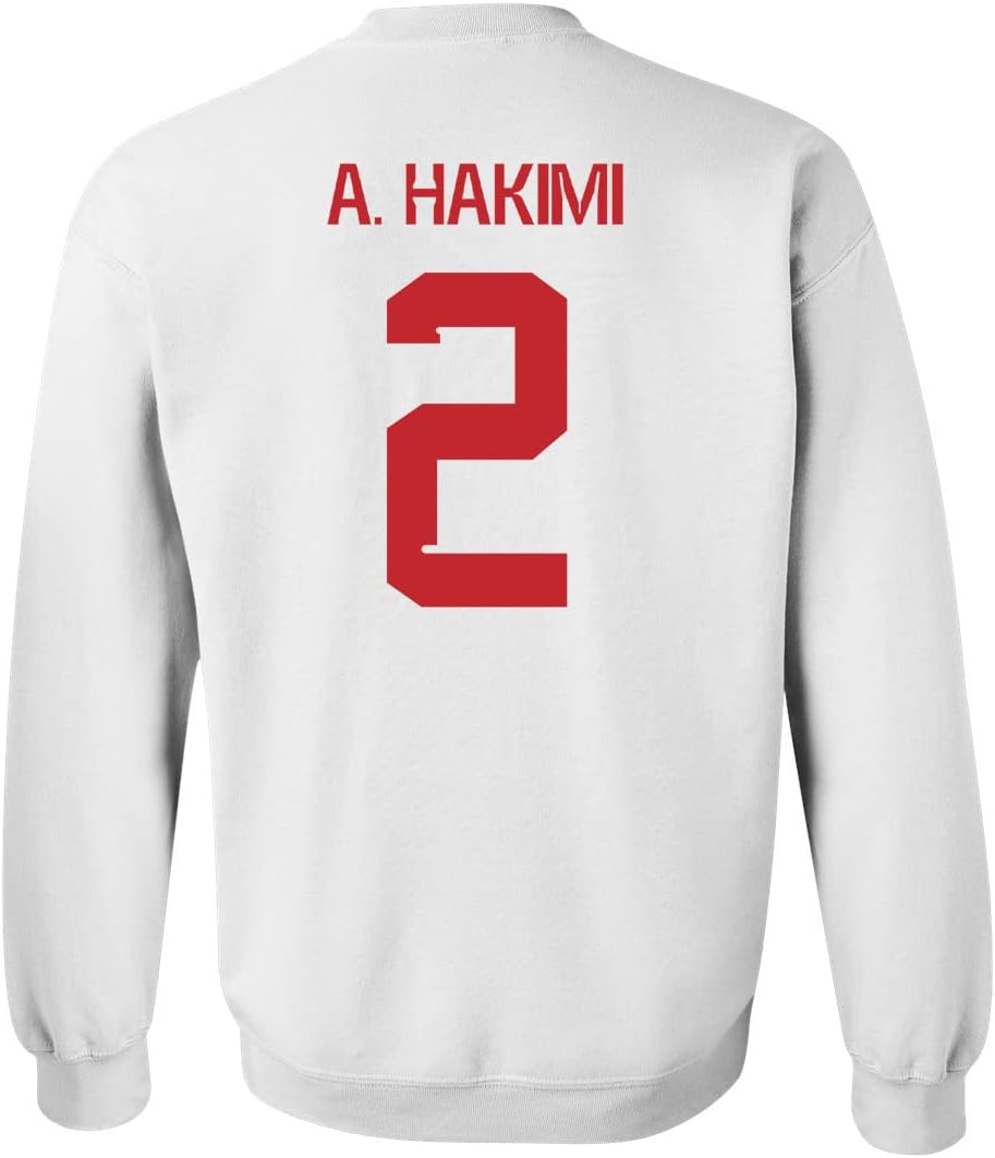 FLAURA Morocco Soccer #2 Hakimi World Football Fans Adult Crewneck Sweater