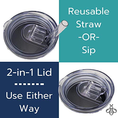 Stainless Steel Skinny Tumbler With Straw Lid - 20 oz. Double Wall Insulated Water Bottle - Slim, Modern Cup Perfect for Tea, Coffee, Water, or Beer - Keeps Drinks Hot Or Cold (Might Be Tequila)