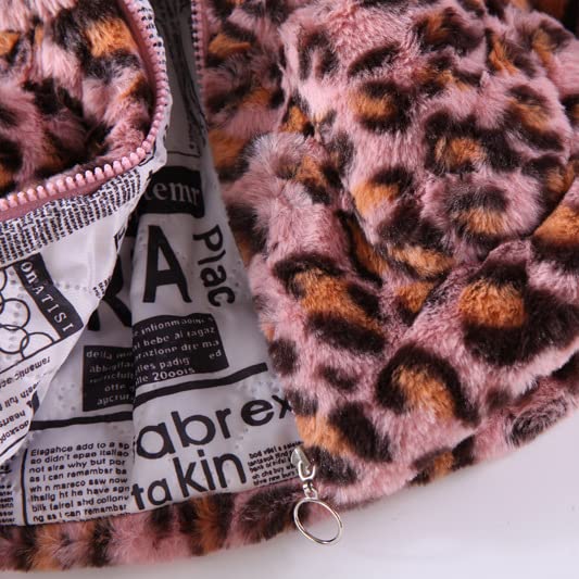Girls Kids Winter Fleece Coat Toddler Fashion Leopard Hooded Faux Fur Jacket Baby Thicken Warm Full Zip Outerwear4