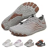 MIOKUKO Hike Barefoot Footwear Shoes for Women Men, Grounding Shoes with Copper, Barefoot Shoes Wide Toe Water Shoes (Gray,39)