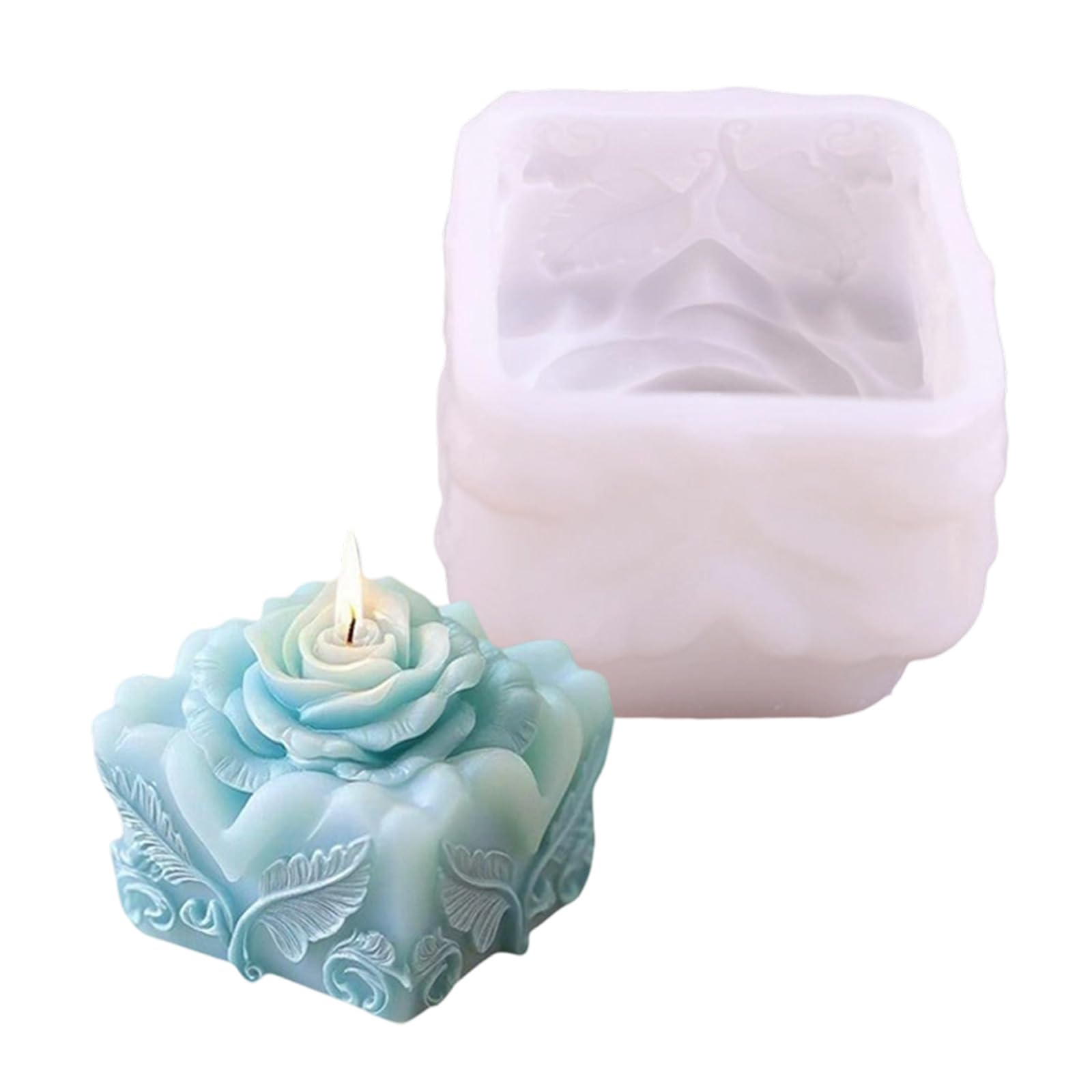 Buxuaaaa Creative Rose Shaped Silicone Mold for Scented Soap and Home Decoration Creative Multipurpose Silicone Waxes Mold