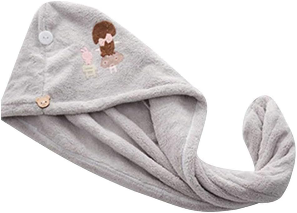 Women Magic Hair Drying Towel Hat Microfibre Quick Dry Turban for Bath Shower Pool Female Soild Color Soft Hats(White-Dinosaur Doodle4)