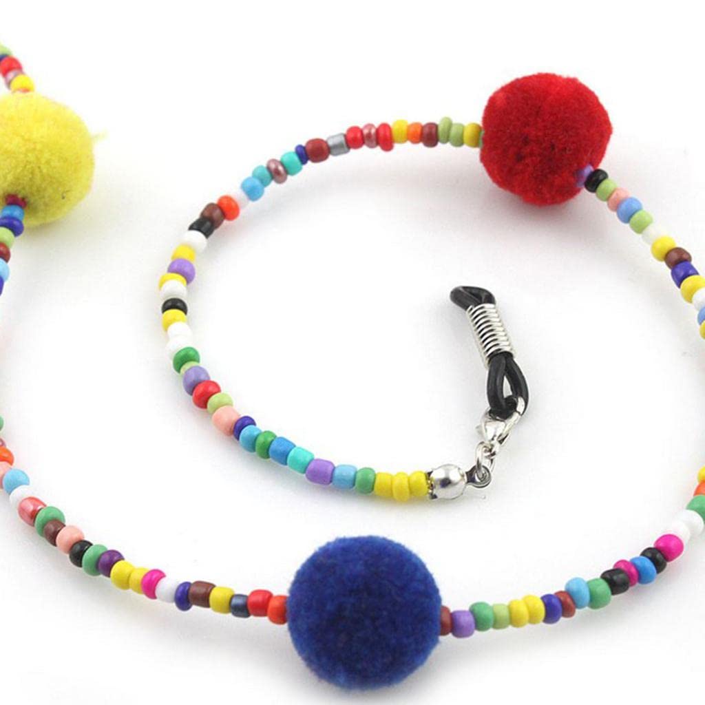 FABLOFT Colorful Plush Ball Beads Eye Glass Chains Sunglasses Eyeglass Necklace Cord Outdoor Activities Lady Fashion Accessory-image-40