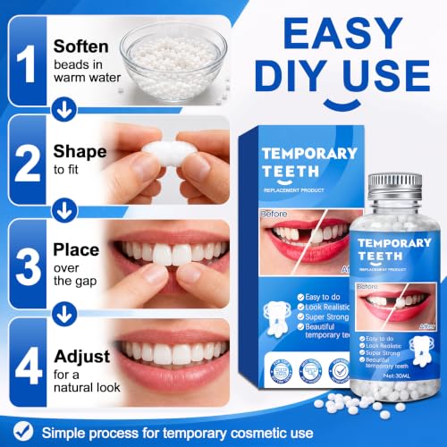 Image of Tooth Repair Kit, Moldable False Teeth Beads for Teeth Repair, Suitable for Missing, Cracked DIY Denture Kit, 1PCS-K1