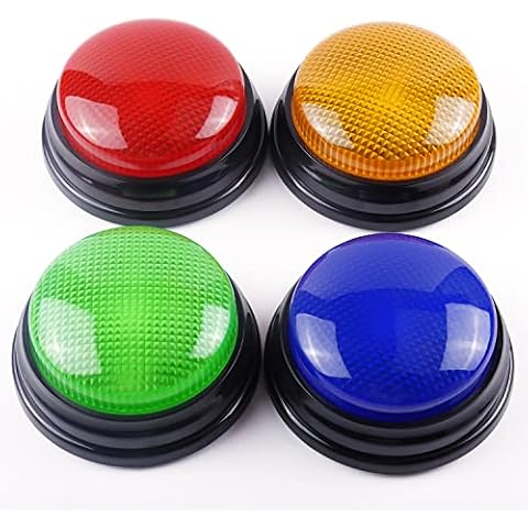 BEAN LIEVE 4-Pack Game Buzzers - Family feud Buzzer with Lights and Sounds, Answer Buzzers for Classroom, Quizzes Party, Buzzer for Game Show for Kids, Adults and Teacher Supplies Cover