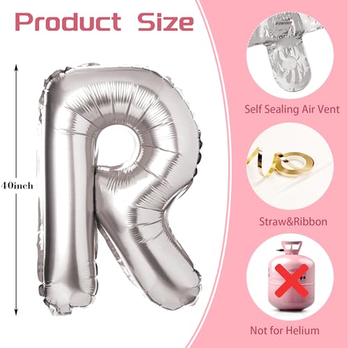 Image of 40inch Silver Bride Balloons - Jumbo Bride to Be Balloons for Bridal Shower Bachelorette Party Decorations and Engagement Party Supplies