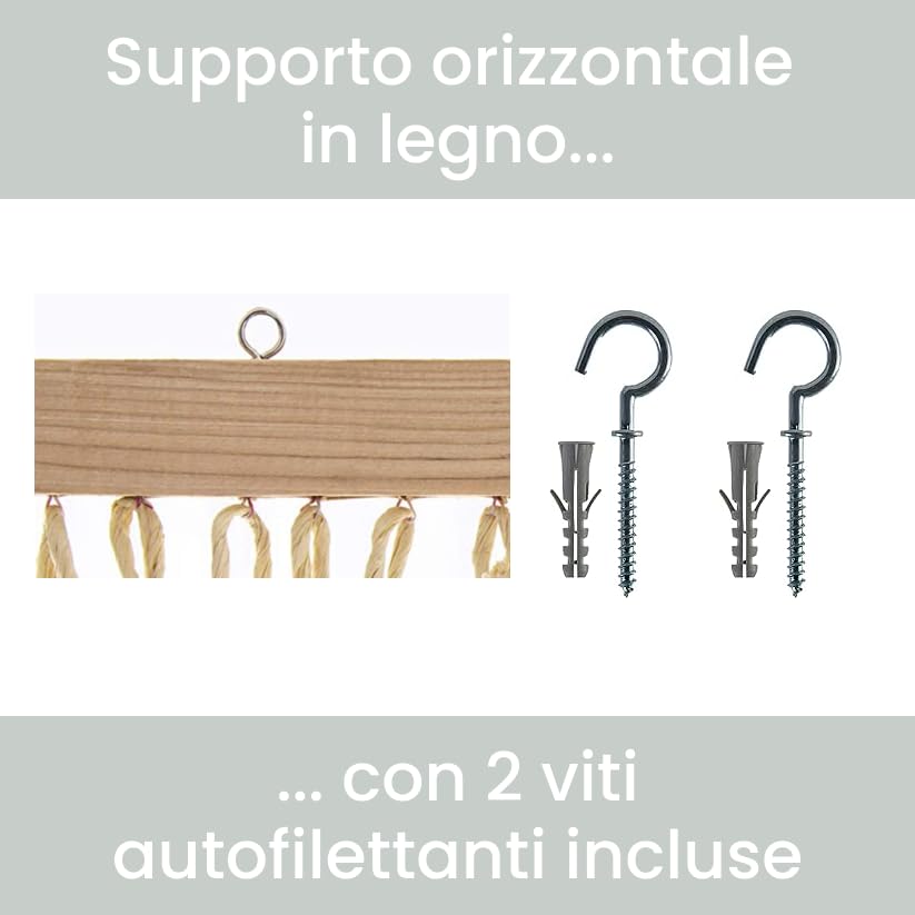 INTRECCI Tenda Antimosche per Porta Esterna, Zanzariera a Fili per Esterno 140x240 cm, per Porte e Finestre in Fibra Naturale, Protegge dagli Insetti, Garantisce Ventilazione