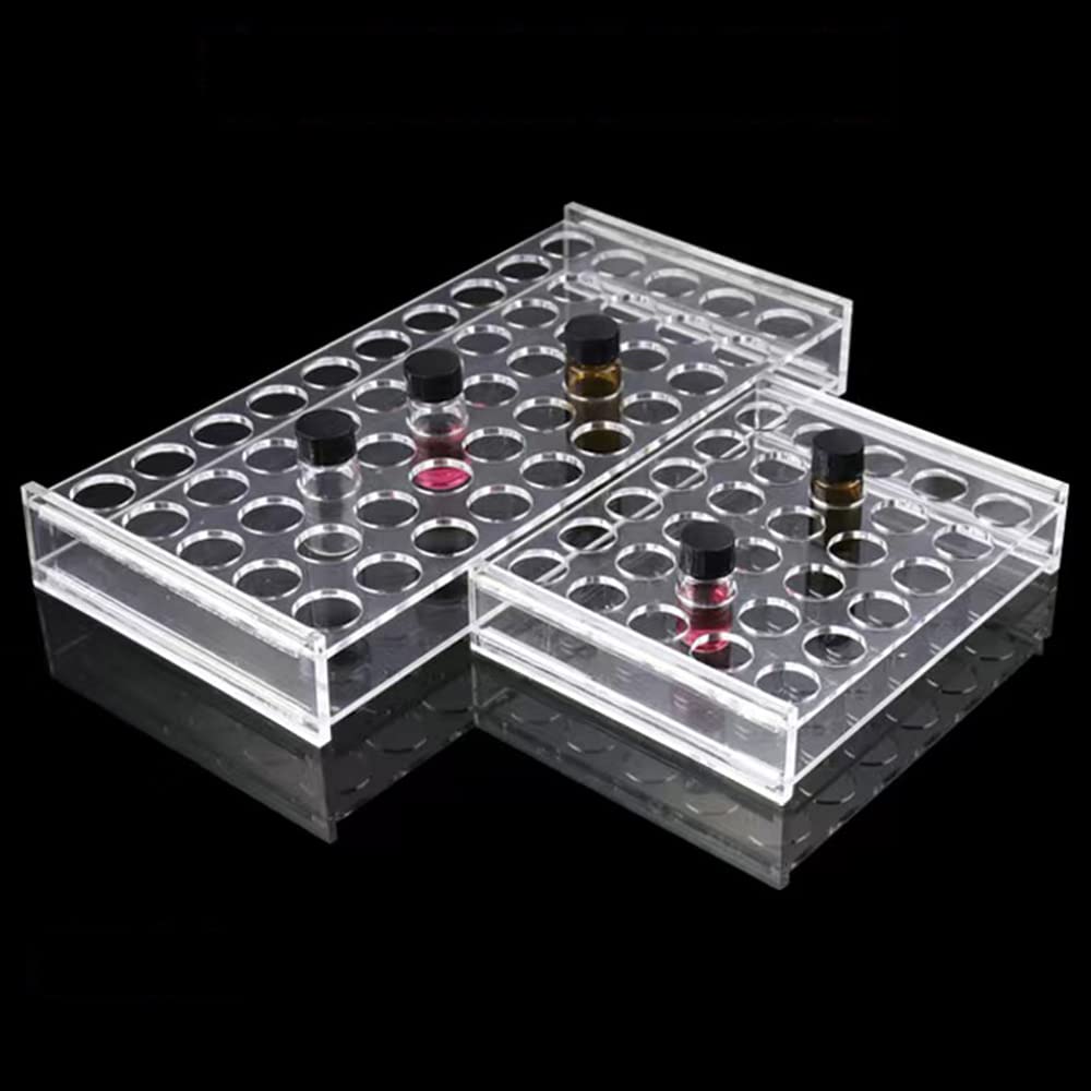 Plexiglas-Reagenzglas-Rack Transparentes Reagenzglas-Halter für zweireihige Säulen-Reagenzglas-Rack-Dropper-Rack-chemische Versuchs ausrüstung (20/30 ml (30 Löcher))