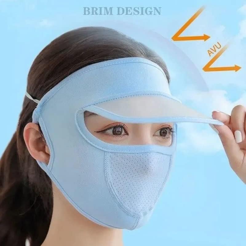 Ice Silk Full Face Mask Sombrero para Mujer Protección UV miniatura 5