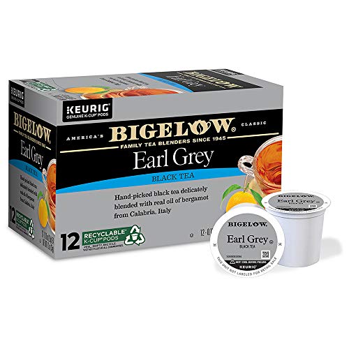 Bigelow Tea Earl Grey Black Tea Keurig K-Cup Pods, Caffeinated Tea Keurig Tea Pods, 12 Count Box (Pack of 6), 72 Total K-Cup Pods