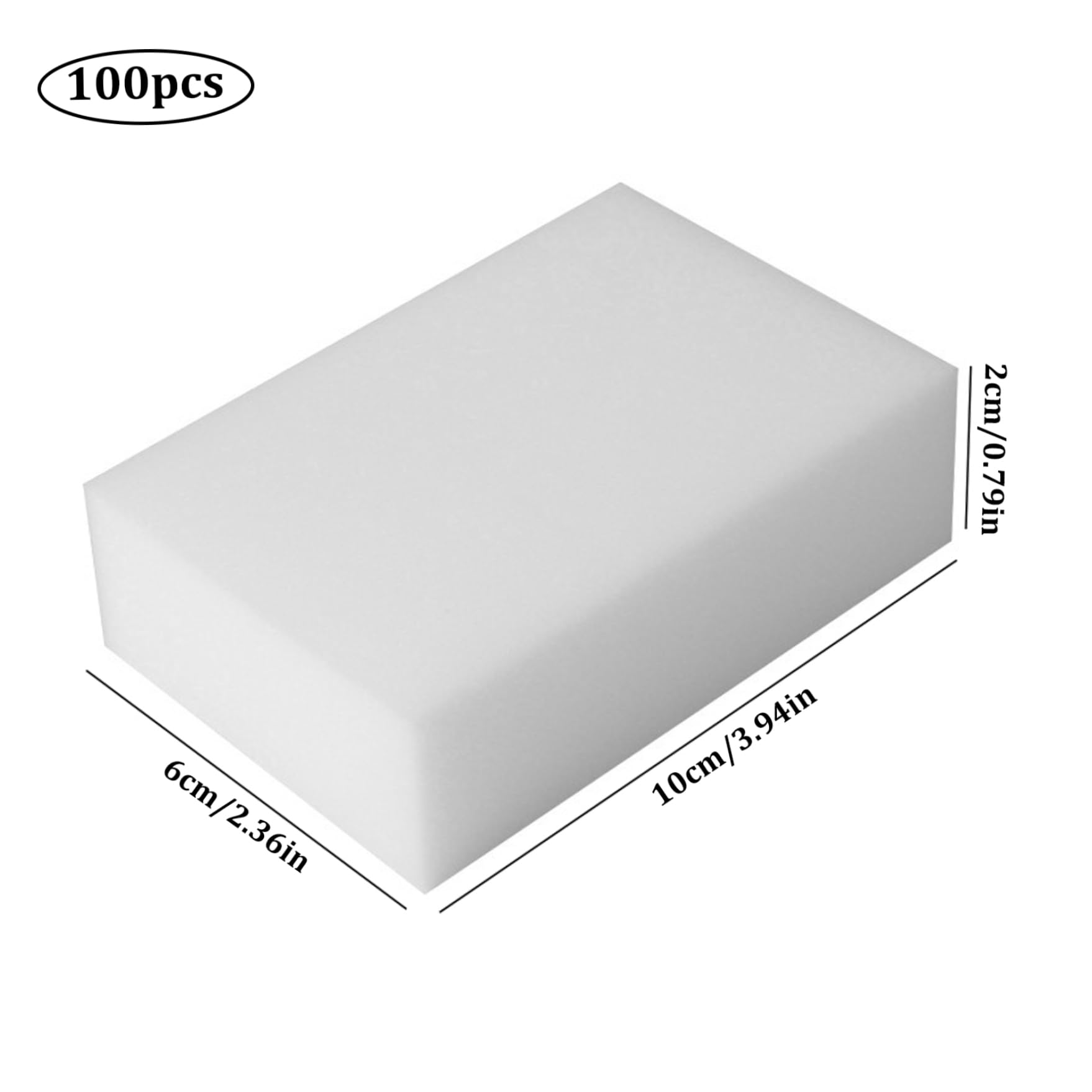 Magischer Schwamm-Radiergummi, 100 Stück, magische Schwämme zum Reinigen, Radiergummi-Pad, 10, 2 x 6, 1 x 2, cm, Allzweck-Power-Scrub, kratzfreier Reinigungsschwamm für Küche, Badezimmer, Wand.