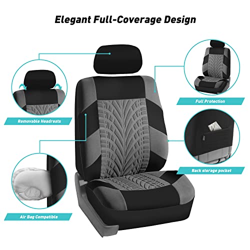 Fh Group FB071GRAY115 Car Seat Covers Full Set Gray Premium Cloth thumb #3
