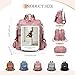 ROOSALANCE Backpack Purse for Women Pu Leather Backpack Fashion Ladies Shoulder Bag Handbags for Travel Daily Use, Pink
