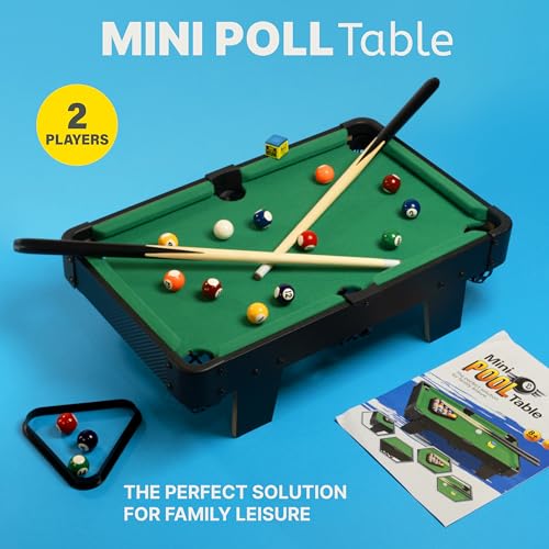 image for Queensell Game Table – 20-Inch Small Pool Table, Mini Billiards Tabl