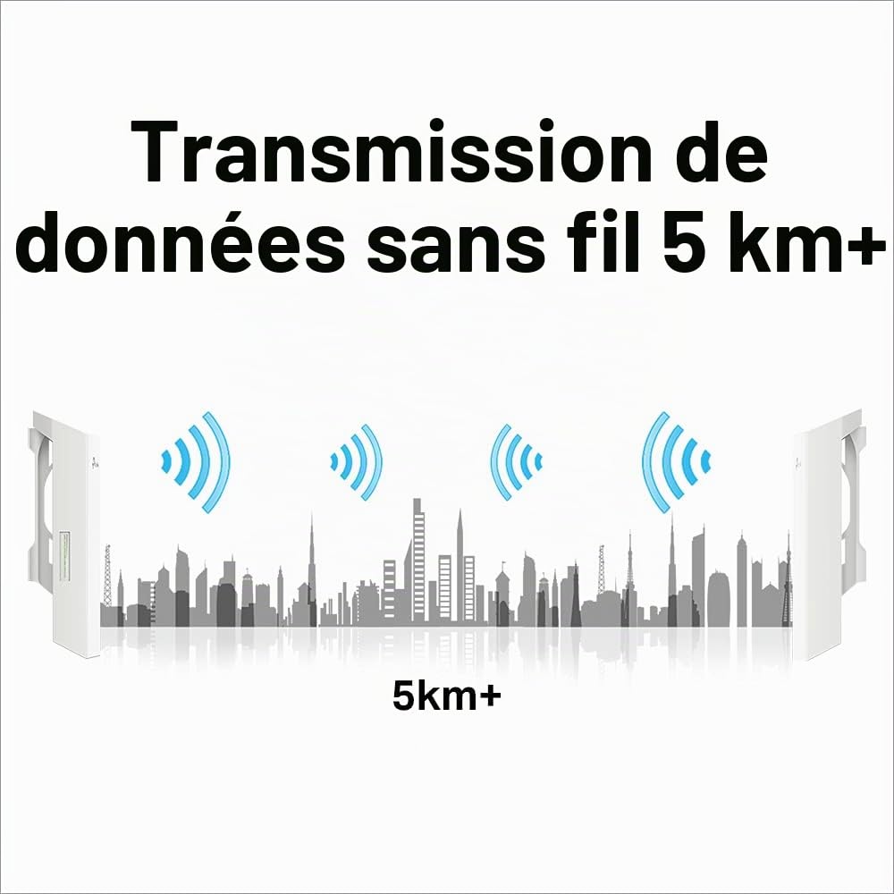 TP-Link CPE210 Point d'Accès Extérieur Wi-FI 2.4GHz 300 Mbps 9DBi, Noir (Lot de 2)