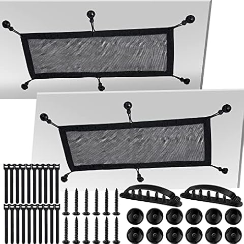 2 Sets Cable Management Net Under Desk Kit, 27 x 9'' Privacy Large Capacity Cord Organizer with 2 Desk Cord Organizer 6 Hooks 6 Screws and 20 Cable Ties for Office Standing Desk Home Cover