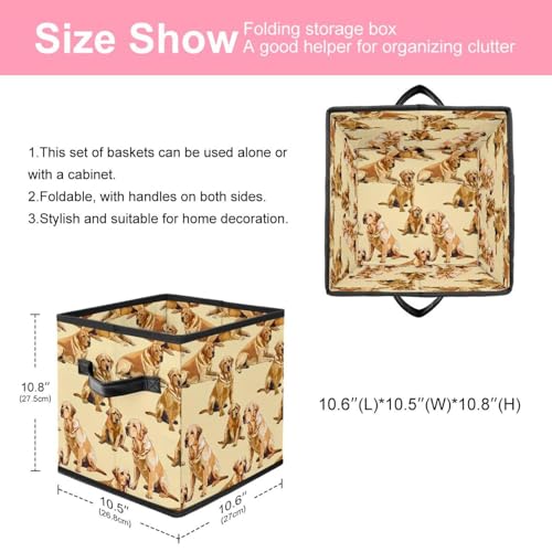 Boîte de rangement labrador 28cm cube pliable en tissu Oxford - 3