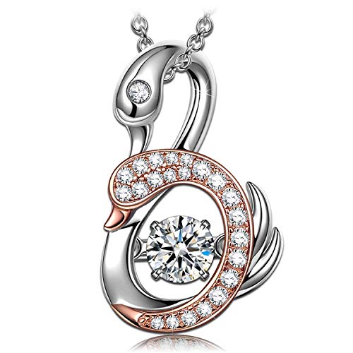Dancing Heart Cigno Compagno Collana Donna in
