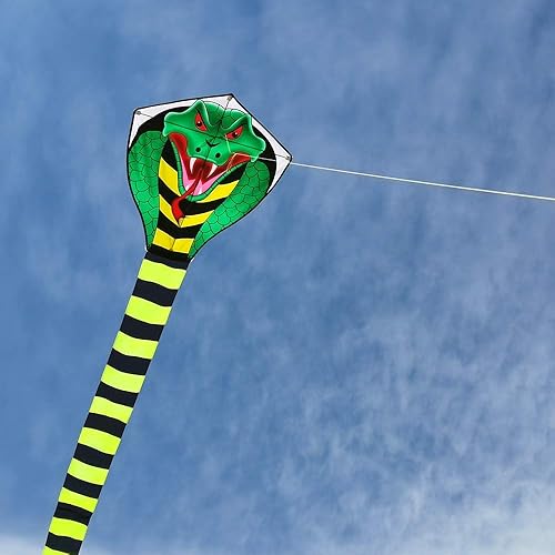 Miniatura 3 de Cometa de cobra grande para adultos y niños con cola súper larga 49 pies extra fácil de volar las mejores cometas enormes para la playa fiesta de