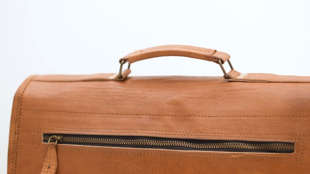 Bolso mensajero de cuero genuino para hombres miniatura 7