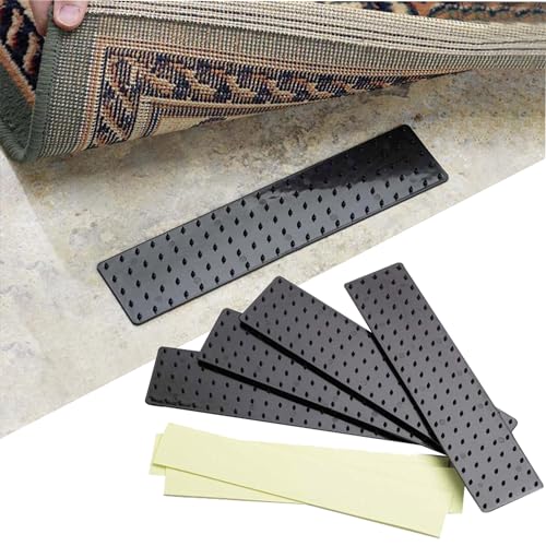 Gadget Planet Rug Gripper for Carpeted Floor (Pack of 4 Grips)- Carpet Grippers for Wooden Laminate Floors- Non Slip Carpet Grips Easy to Install and Prevent accidents.