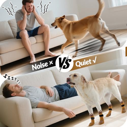 Image of ROZKITCH 2 Pairs Cat Sock for Injured Paws, Breathable Socks for Cats Stop Scratching Dog Paw Protectors for Injured Paws Protective Anti-Slip Grip Socks Foot Protector Puppy Brown XS