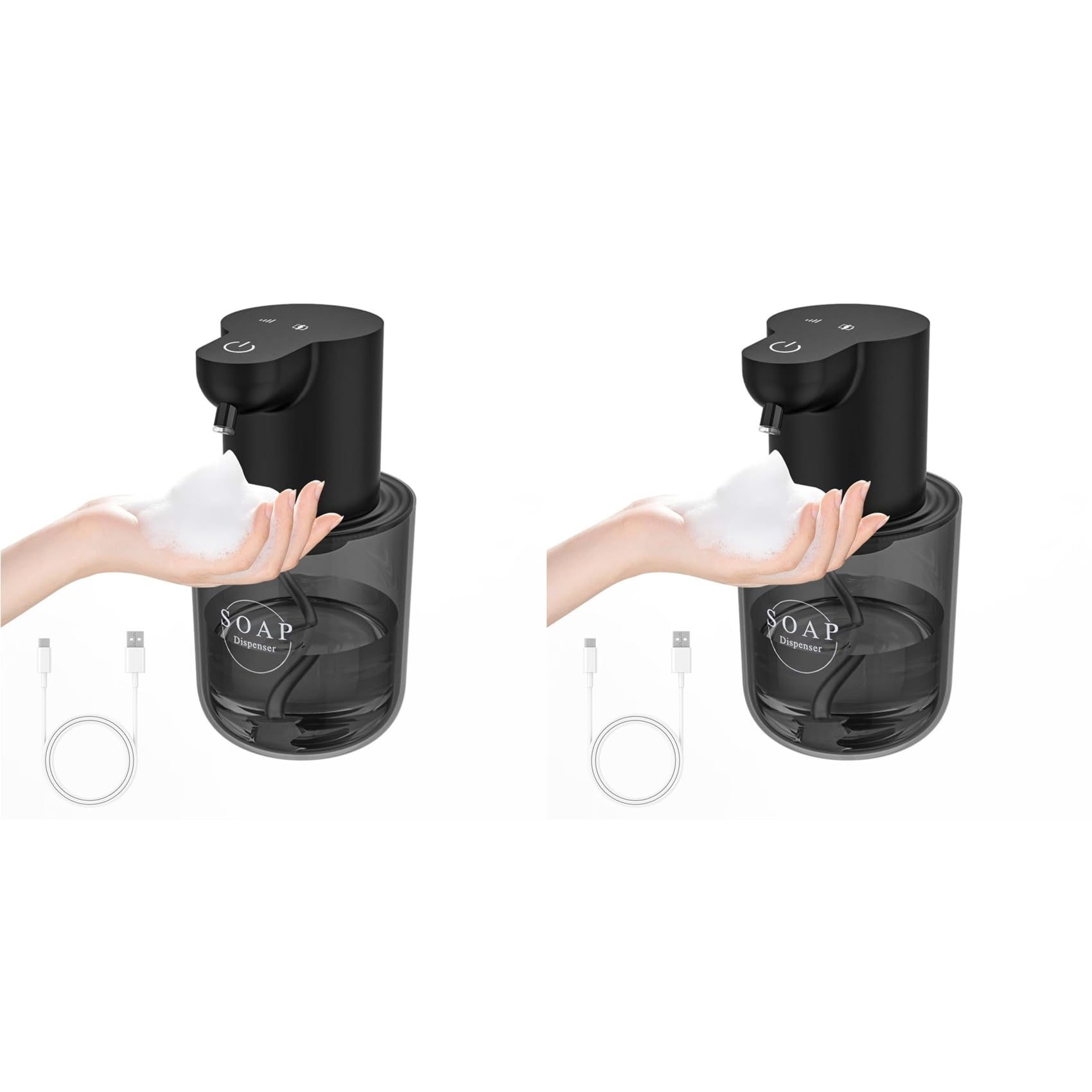Aundhegrtt 2X Automatic Soap Dispenser Touchless,4-Level Adjustable Foaming Hand Soap Dispenser,Black