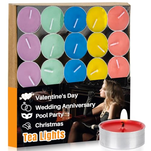 Mixed Color Tea Lights Candles Bulk - 25pcs Mini Votive Tea Lights Shabbat Candles Soy Candle Mini Candle with Cotton Wick for Home Decoration,Wedding, Emergencies