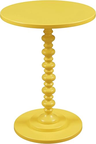 Vista 7 de Convenience Concepts Palm Beach Mesa de Husillo de 17.75" – Mesa auxiliar redonda tradicional para sala de estar, mesa auxiliar de madera maciza