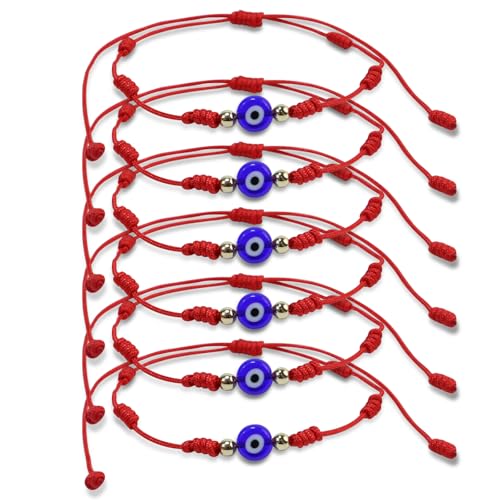 Evil Eye 7 Knot Lucky Bracelets Adjustable Handmade Braided Good Luck Bracelet Rope Cord Thread Friendship Bracelet for Women Men