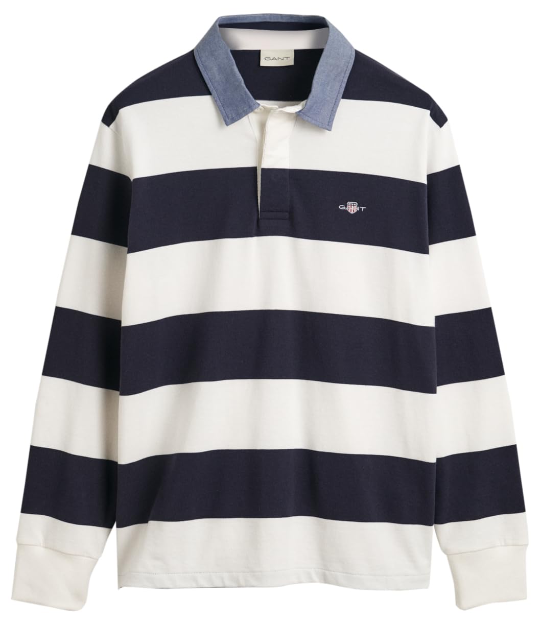 Gant Herren Reg Chambray Stripe Heavy Rugger T-Shirt (1er Pack)