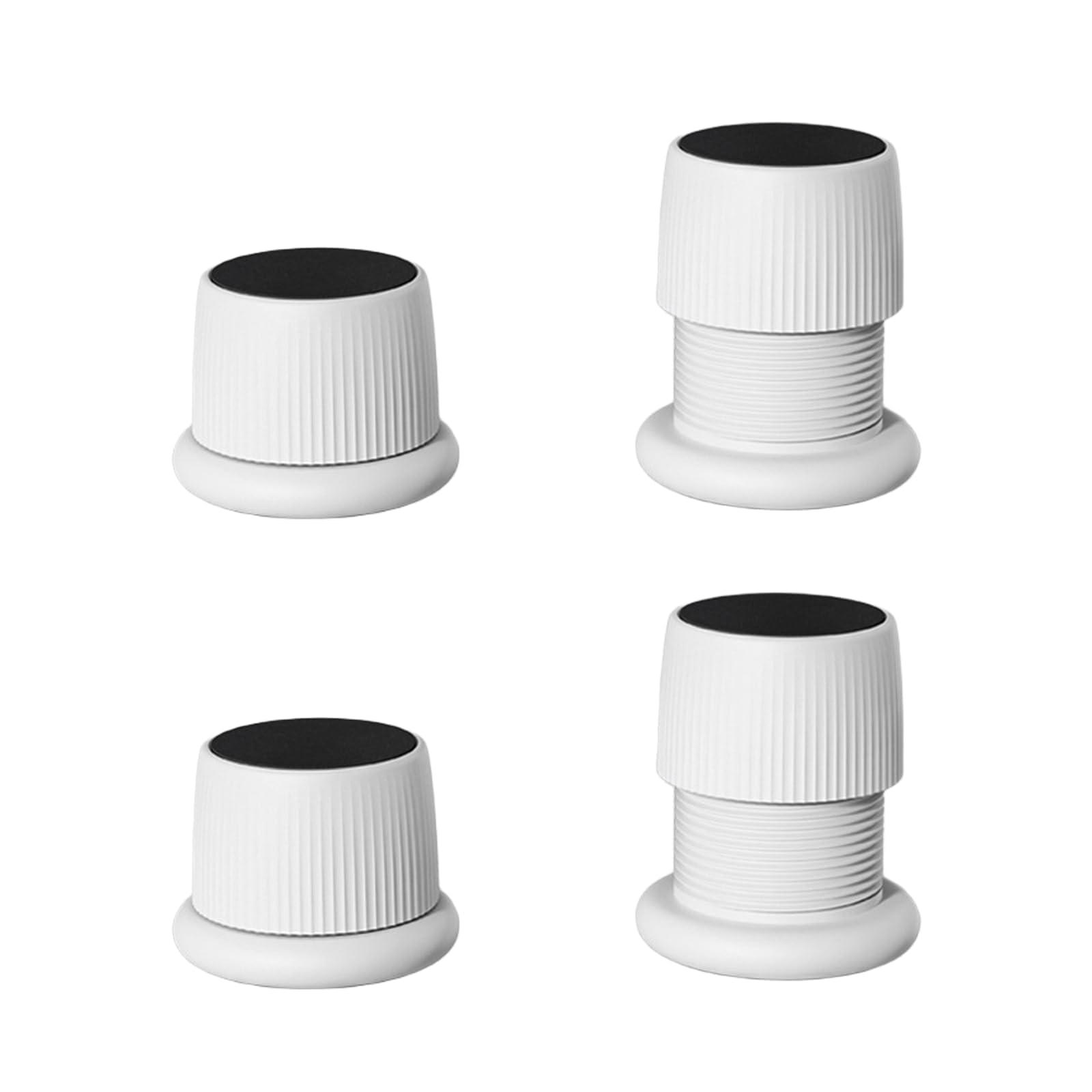 SagaSave Lot de 4 Rehausseurs Réglables Antidérapants pour Meubles, Lits, Canapés, Tables et Chaises, Pieds de Meubles Réglables De 4,1 à 6,3 cm, Blanc