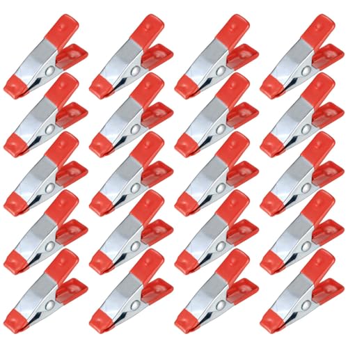 Metal Spring Clamps Clips, Heavy Duty Tipped Grip Holder Rubber Coated, Wood Clamps for Tarpaulin, Camping, Woodworking, Model Making Tool - 20 Pcs/2 Inch (20) 1 Metal Spring Clamps Clips, Heavy Duty Tipped Grip Holder Rubber Coated, Wood Clamps for Tarpaulin, Camping, Woodworking, Model Making Tool - 20 Pcs/2 Inch (20)