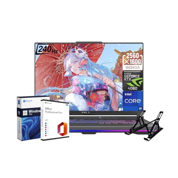 ASUS ROG Strix G16 Gaming Laptop – 16″ 240Hz WQXGA Display, Intel 24-Core i9-14900HX, GeForce RTX 4070, 64GB DDR5 RAM, 4TB SSD, WiFi 6E, Backlit Keyboard, Win11 Pro & Microsoft Office Lifetime License