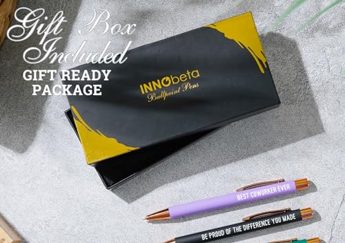 InnoBeta-Farewell-Gifts-for-Coworkers-Ballpoint-Pen-Set-of-4-Coworker-Leaving-Goodbye-gifts-for-women-Cool-Funny-New-Job-Presents-for-Birthday-Christmas-Best-Coworker-Ever-Gold InnoBeta Farewell Gifts for Coworkers Ballpoint Pen Set of 4 Coworker Leaving Goodbye gifts for women Cool Funny New Job Presents for Birthday Christmas Best Coworker Ever Gold