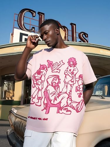 Oversized Graphic Tees Men Vintage Y2K Print Shirts Streetwear Unisex Harajuku T-Shirts2