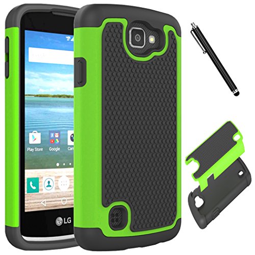 Zoeirc for LG K4 Case, for LG Spree Case, for LG Optimus Zone 3 Case, [Shock Absorption] Hybrid Dual Layer Armor Defender Protective Case Cover for LG K4 LTE (Green)