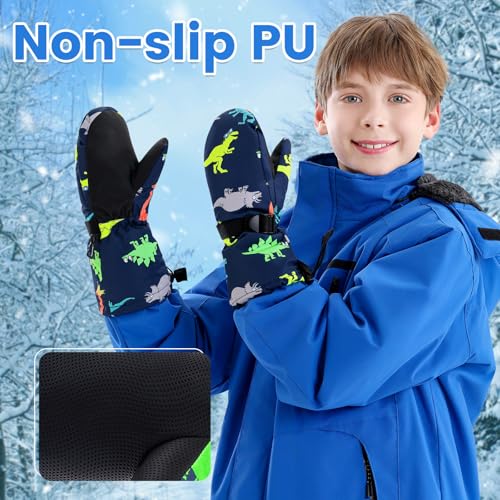 Image of BAVST Winter Kids Waterproof Gloves for Boys Girls Snow Ski Toddler Baby Mittens Outdoor for Infant Teens 1-5T