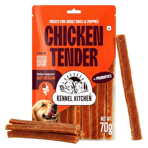Image of Kennel Kitchen Chicken Tender Dog Treats for Adult Dogs & Puppies | Grain Free with Probiotics for Gut Health | Natural Chicken Treats | 70g