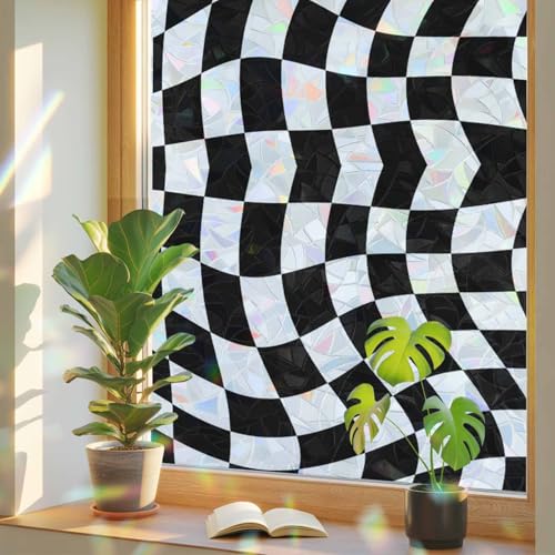 Vinilo decorativo para ventana 19.6x39.3in negro y blanco miniatura 1
