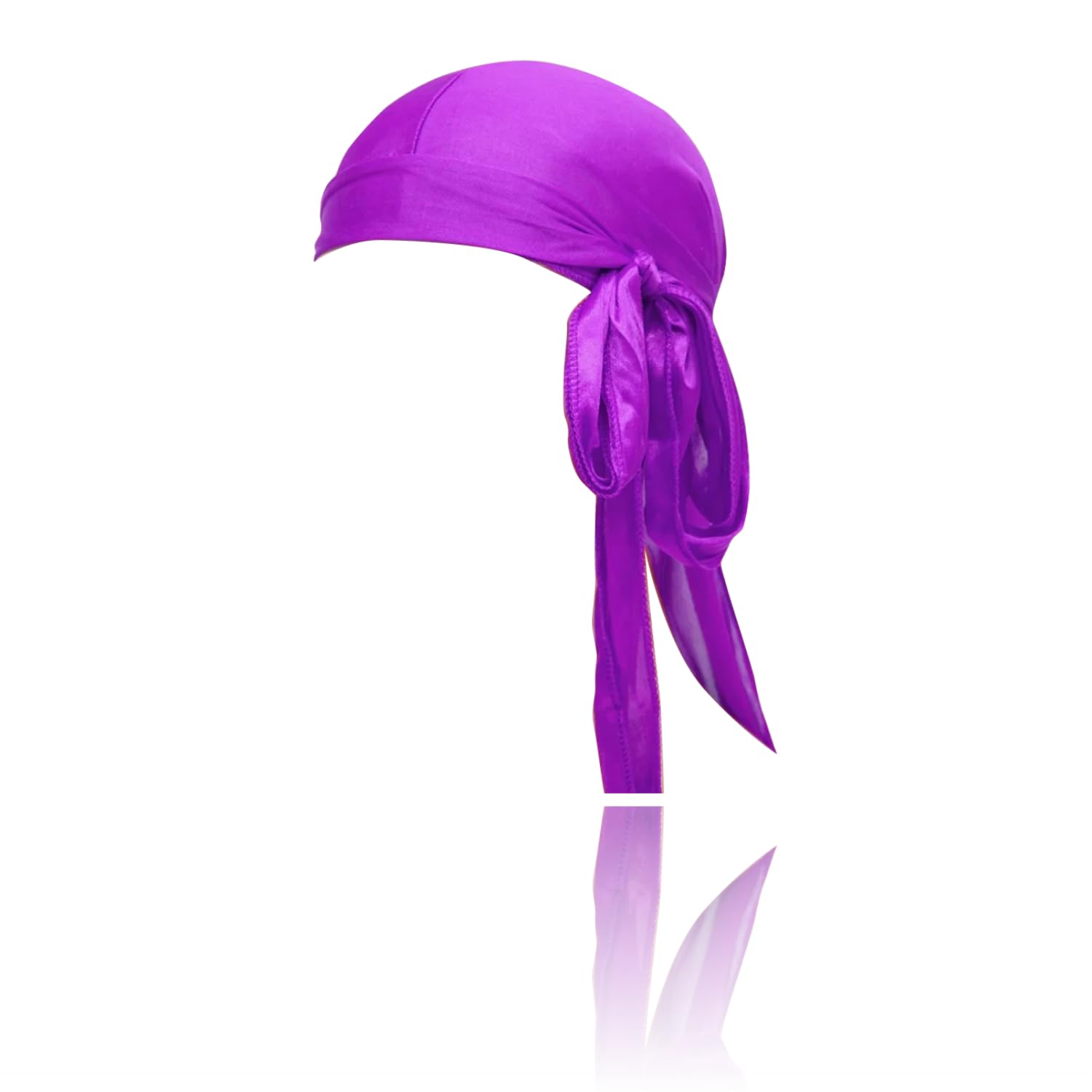 CROWN Silky Durag with Long Tails and Quadruple Stitching - Color Satin Smooth Silk Fabric Durags for Comfort