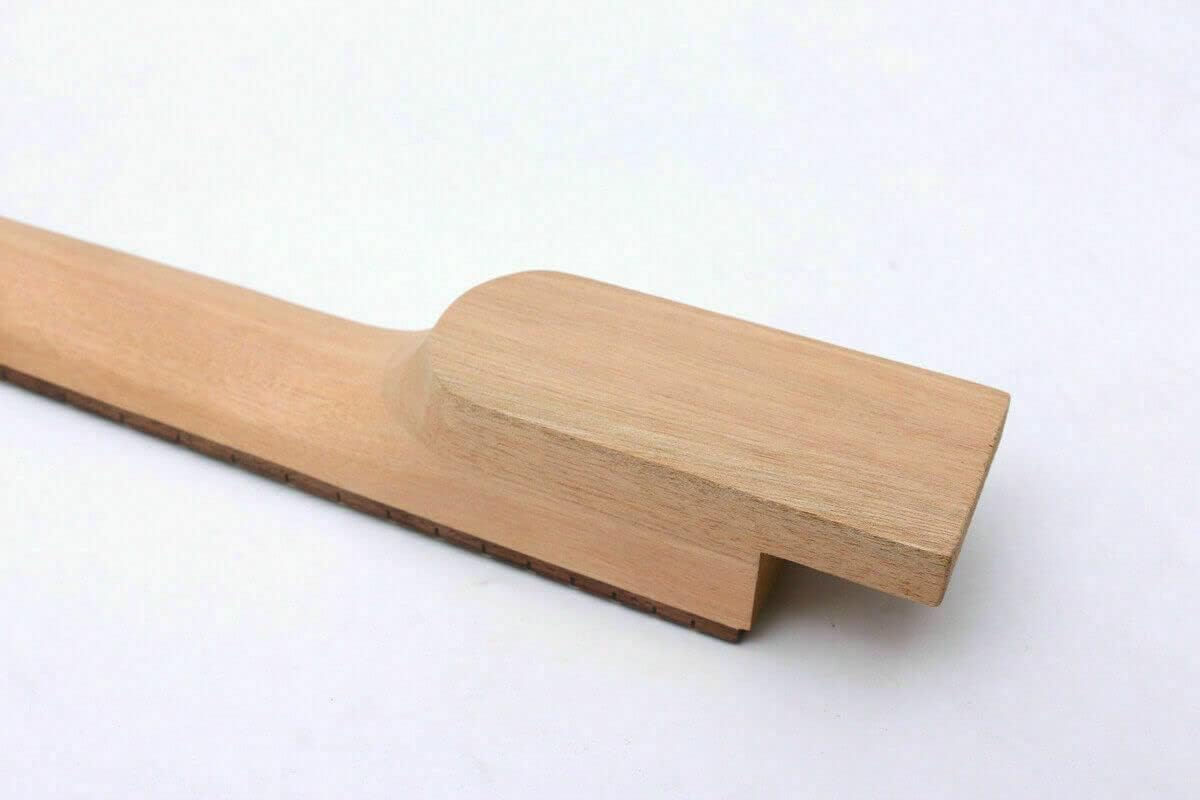 Kit per chitarra elettrica fai da te, manico in mogano a 22 tasti, in acero, con tappo intarsiato fine, corpo in mogano non rifinito (tastiera in palissandro e corpo in acero)