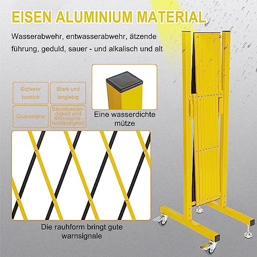OUUTMEE absperrgitter Outdoor scherengitter ausziehbar Outdoor,Scherengitter Absperrgitter Scherensperre 270cm x Höhe 120 cm, ausziehbar, Baustelle/Bahnhof/Schule/Garage, Gitter-Akkordeon-Zaun