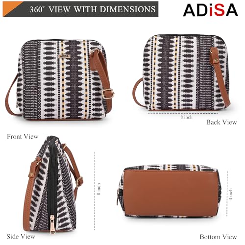Image of ADISA Women Girls Floral Print Faux Leather Sling Bag Crossbody