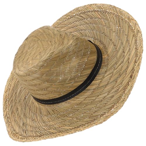 FOMIYES Cappelli da Pescatore Larghi con Visiera Parasole da Uomo da Spiaggia Estivi da Esterno Casual Decorativi Parasole per Esterni alla Moda Parasole in Paglia