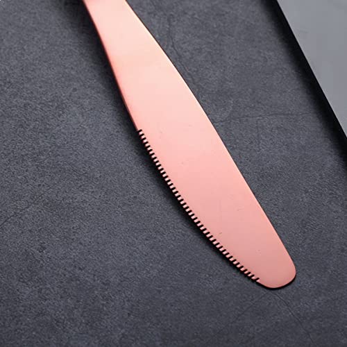 Image of Premium Daily Use Cutlery Stainless Steel Luxury Flatware Serving Dinner Spoon Fork Knife Reusable Mirror Finish for Home Kitchen Dining Table and Gifts (Set of 20, Rose Gold)